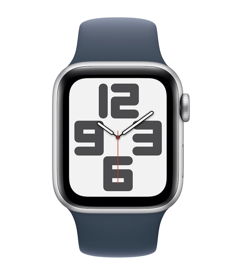 Apple Watch SE 2023 –  Silver with Storm Blue Sport Band, 40mm, Small/Medium SILVER Image 4