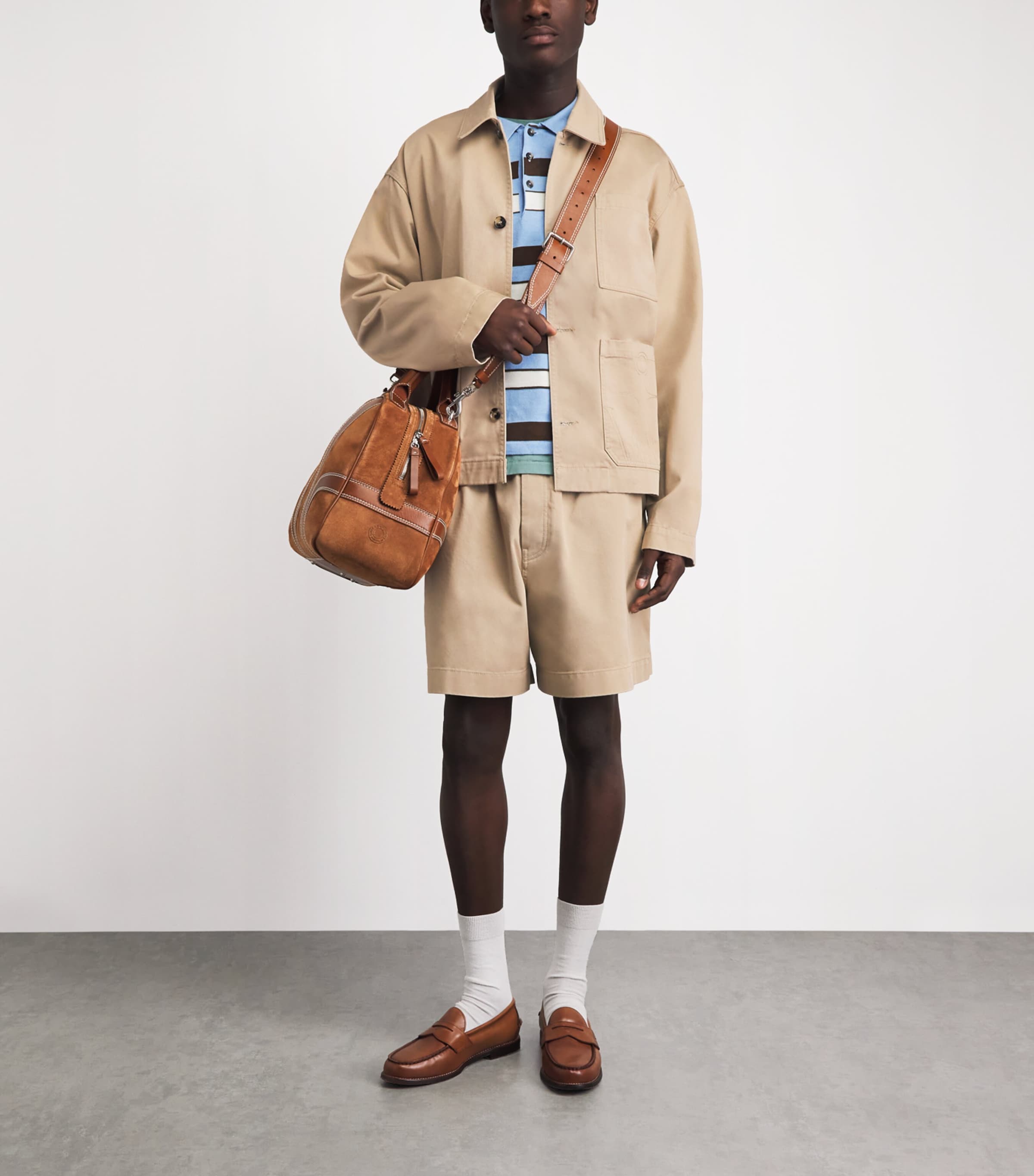 JW Anderson Mens Cotton Pocket-Detail Jacket Washed Green Image 2