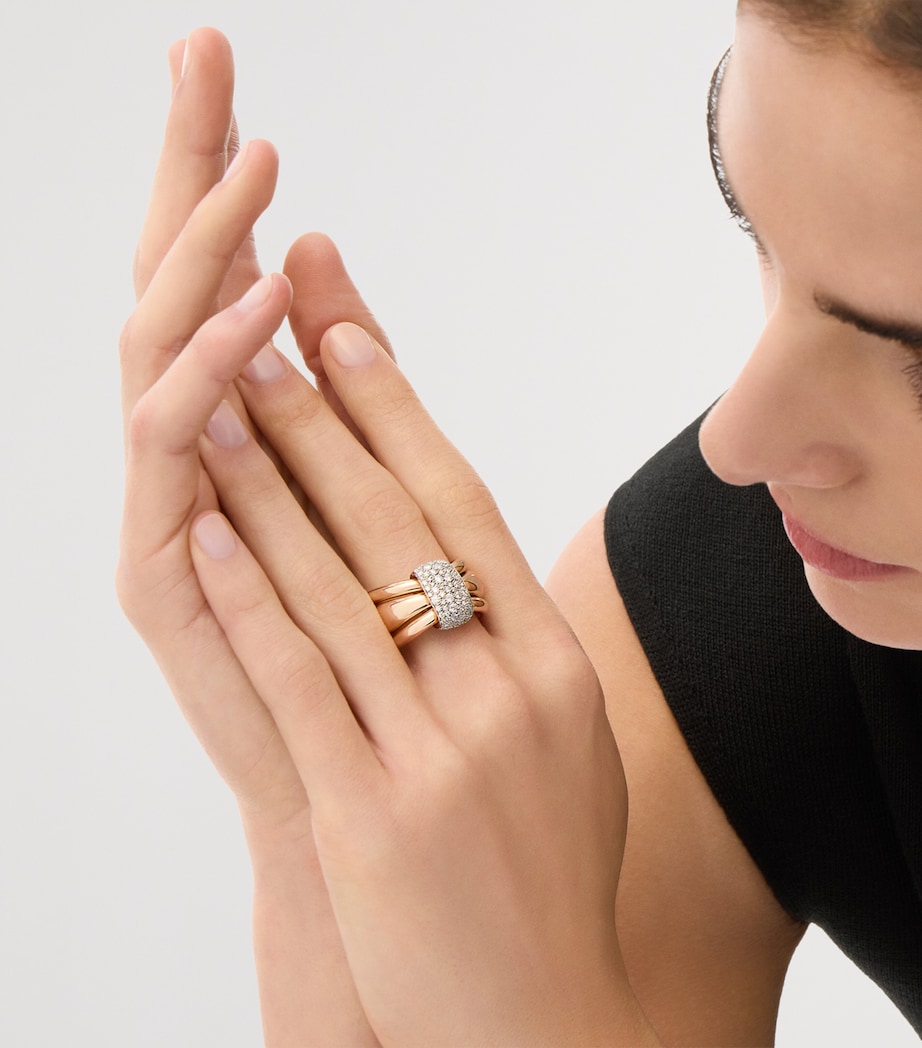 Pomellato Rose Gold and White Diamond Pomellato Together Ring Image 2