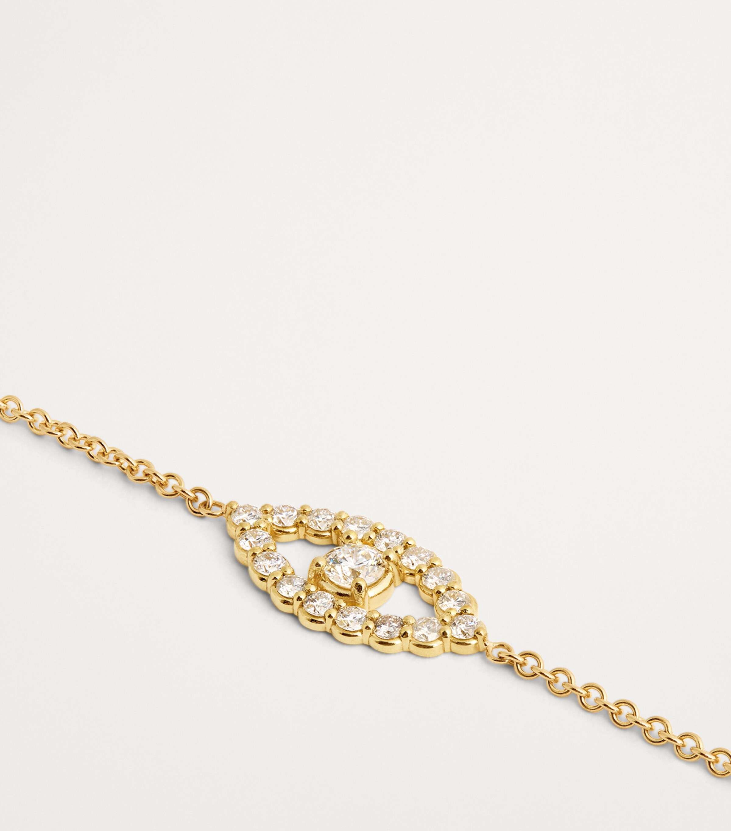 Medium Yellow Gold and Diamond Edith Evil Eye Bracelet YELLOW GOLD Image 3