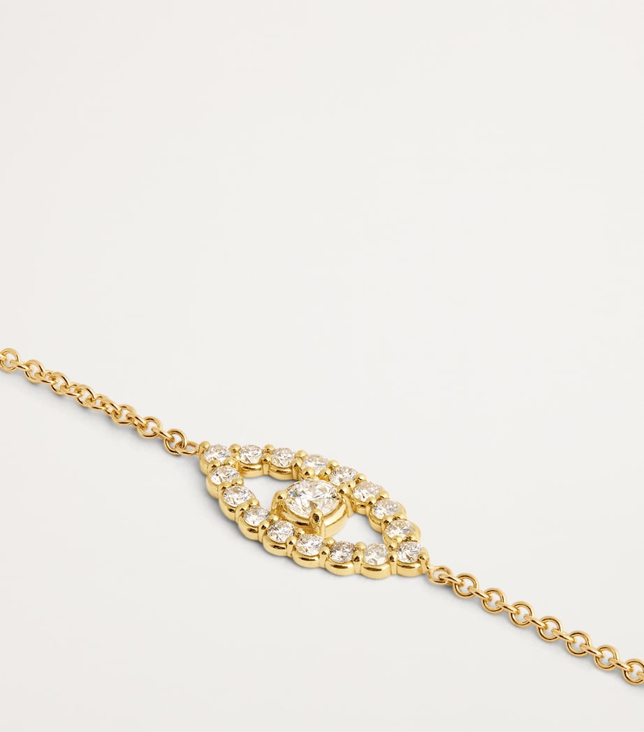 Medium Yellow Gold and Diamond Edith Evil Eye Bracelet YELLOW GOLD Image 3