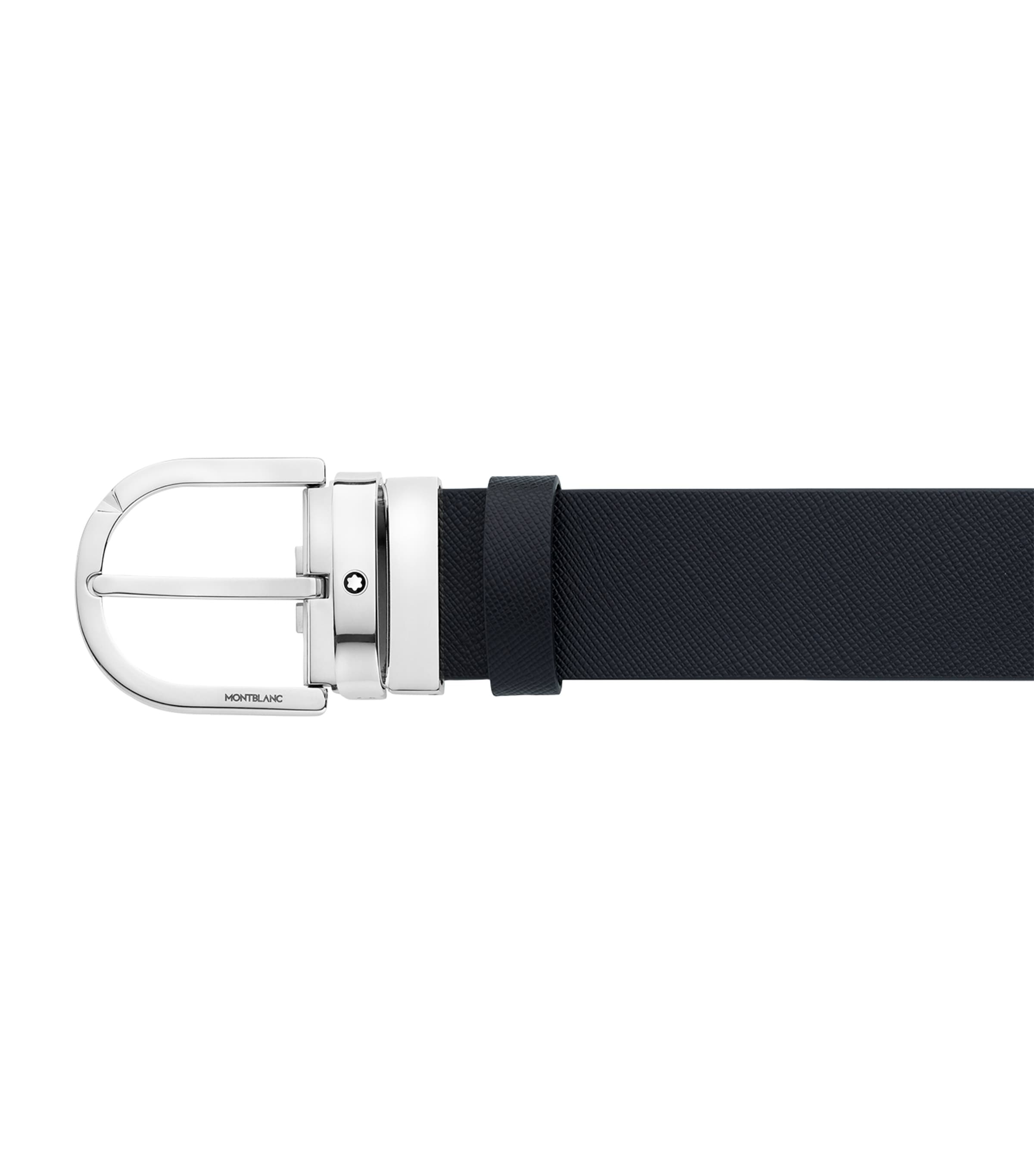 Leather Reversible Horseshoe Belt BLACK/BURGUNDY Image 2