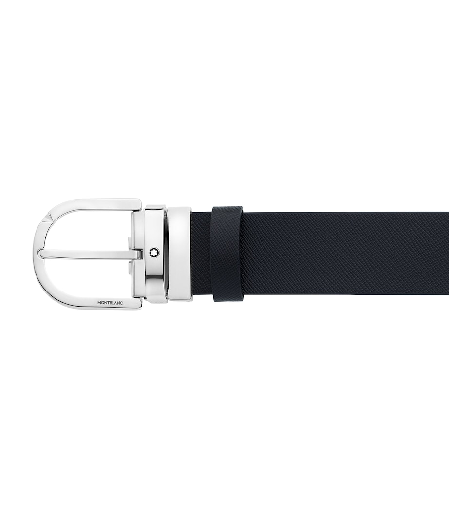 Leather Reversible Horseshoe Belt BLACK/BURGUNDY Image 2