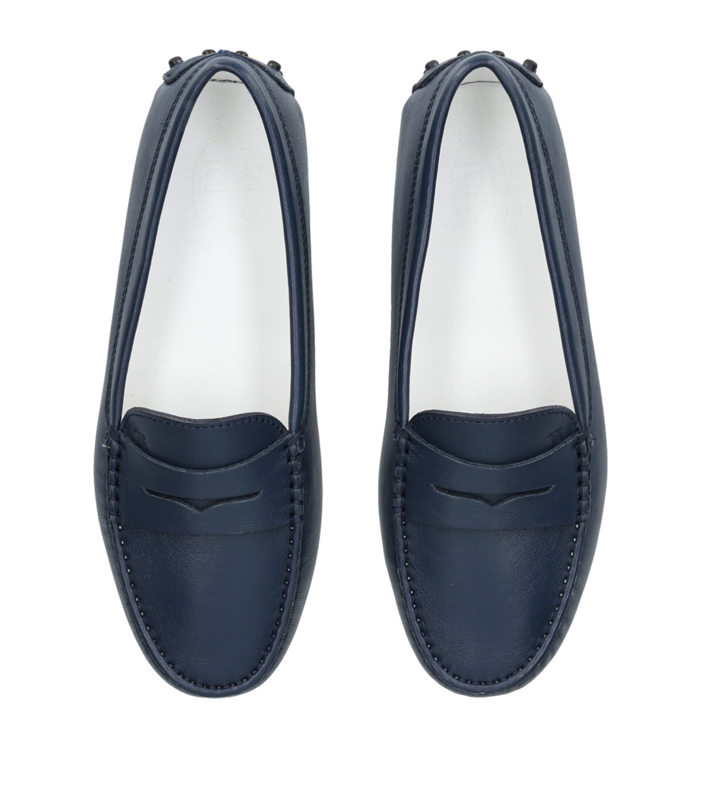 Leather Mocassino Gommini Driving Shoes BLUE/DARK Image 4