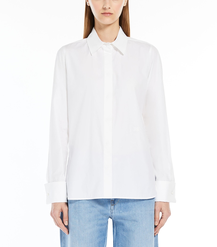Max Mara Womens Stretch-Cotton Shirt Optical White Image 2