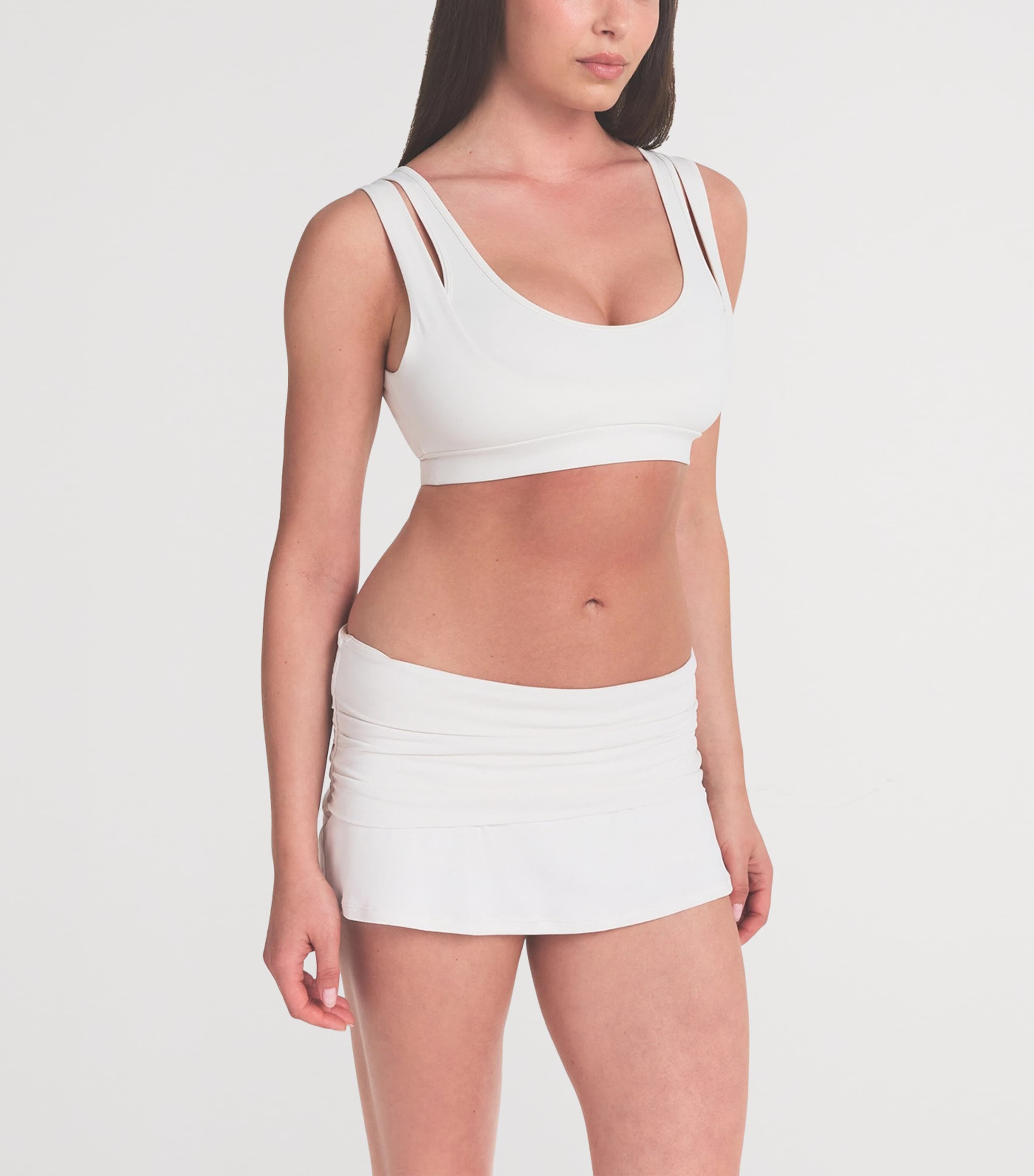 NikeSKIMS Womens NikeSKIMS Double Strap Scoop Sports Bra Ivory Image 4