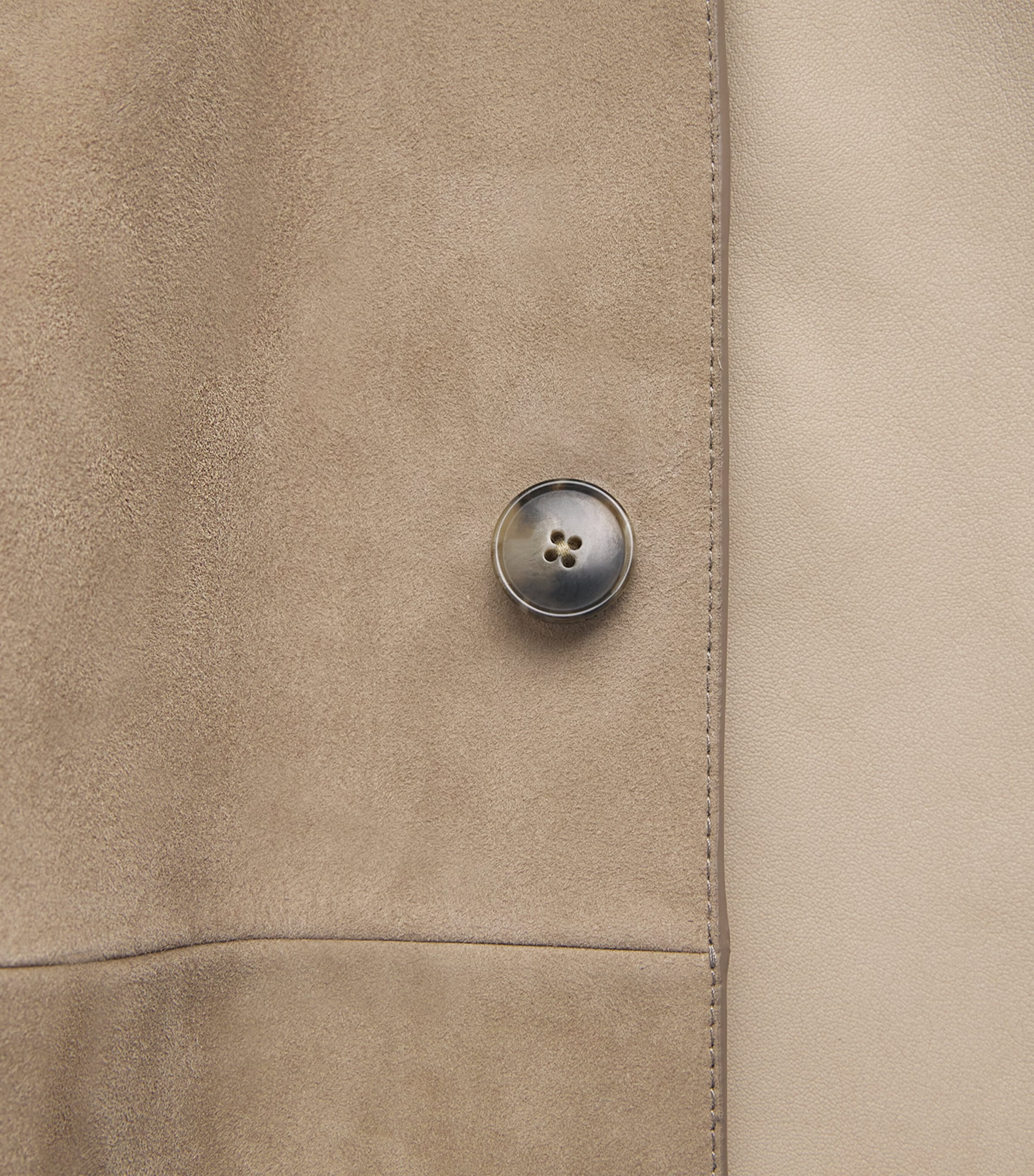 Yves Salomon Mens Suede Overshirt Seigle Image 6