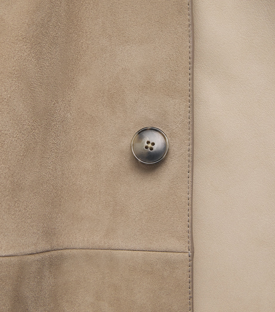 Yves Salomon Mens Suede Overshirt Seigle Image 6