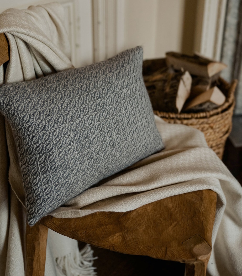 Araminta Campbell Alpaca-Blend Fern Cushion (30cm x 45cm) Grey Image 4