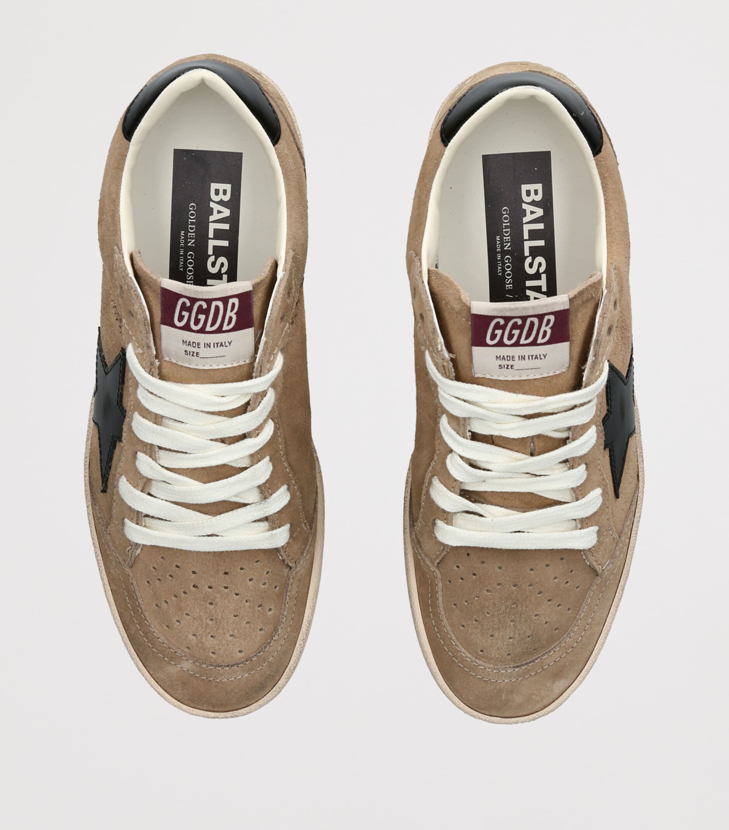 Golden Goose Womens Suede Ball Star Sneakers Beige Comb Image 3