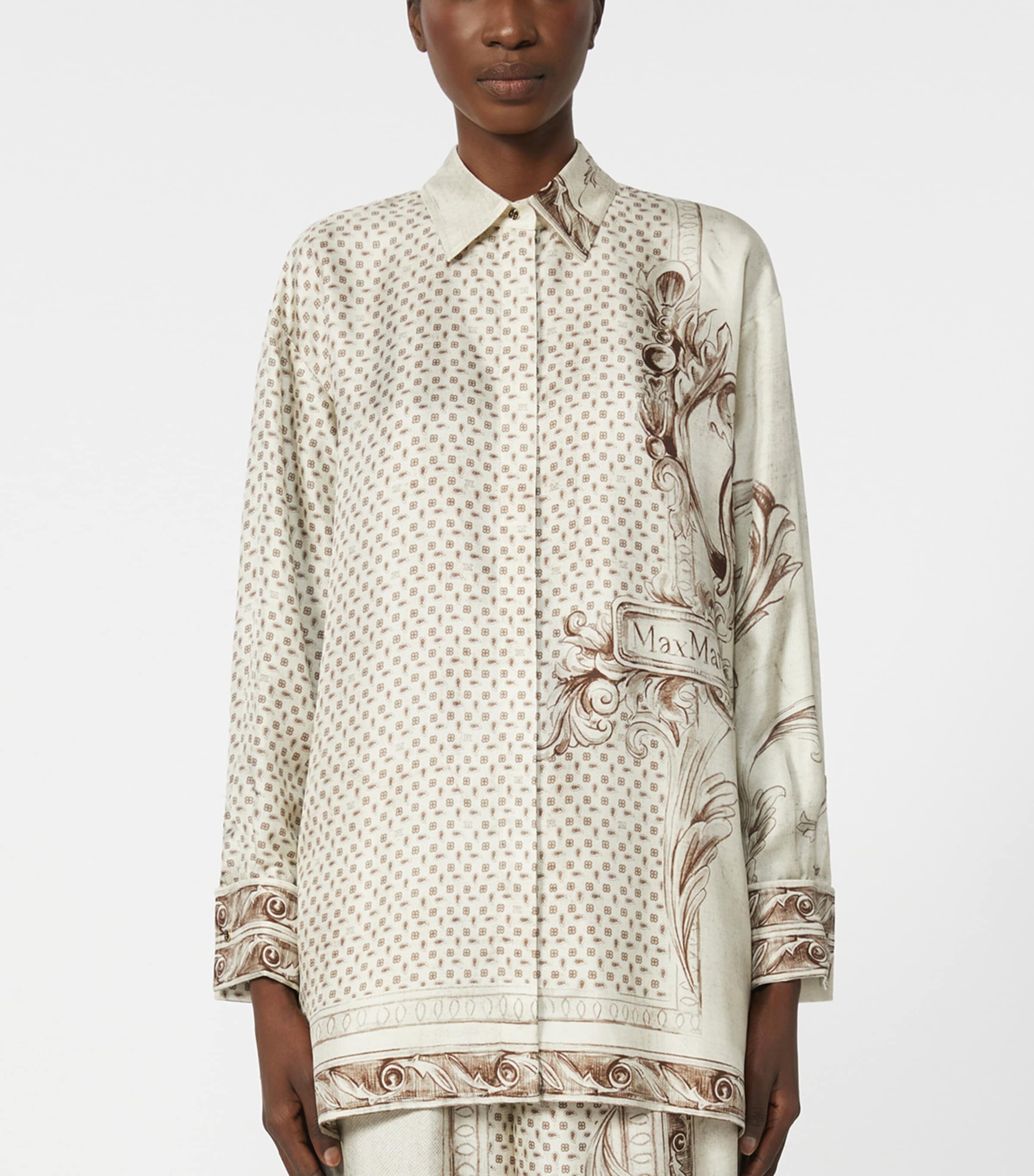 Silk Printed Shirt IVORY Image 3