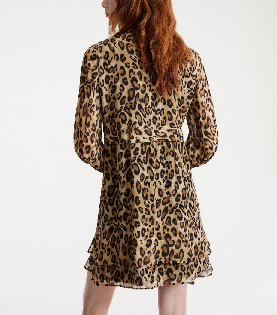 Marella Womens Georgette Leopard-Print Midi Dress Beige Image 3