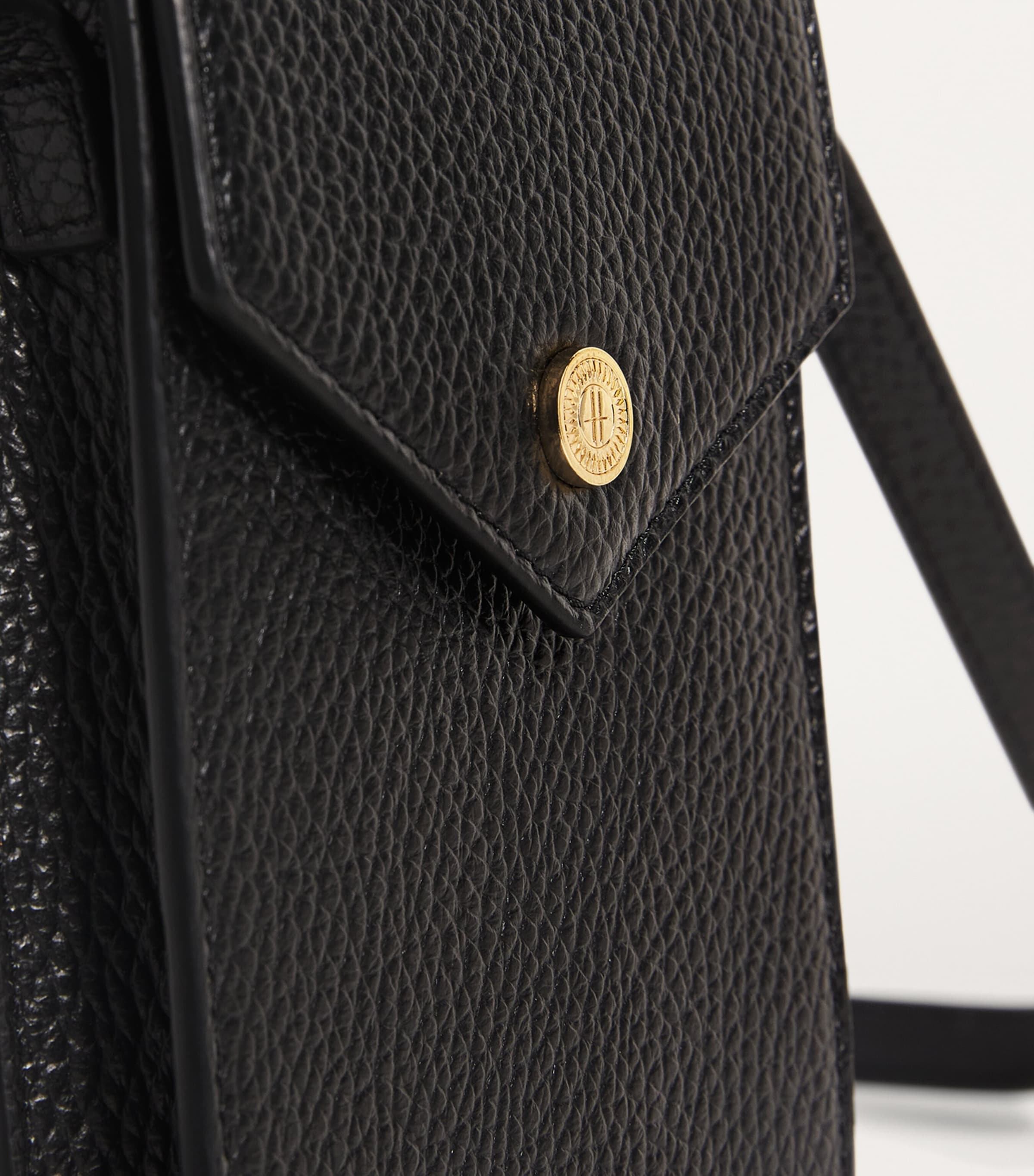 Harrods Leather Phone Pouch Black Image 6