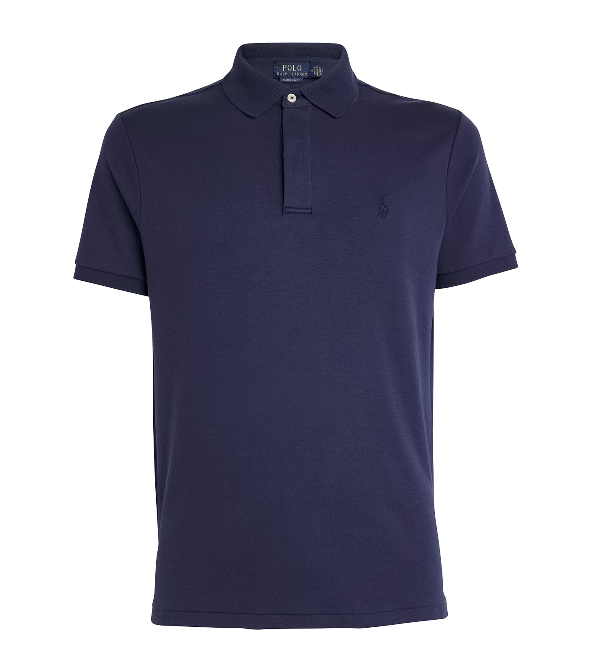 Polo Ralph Lauren Mens Covered-Placket Polo Shirt Navy Image 1