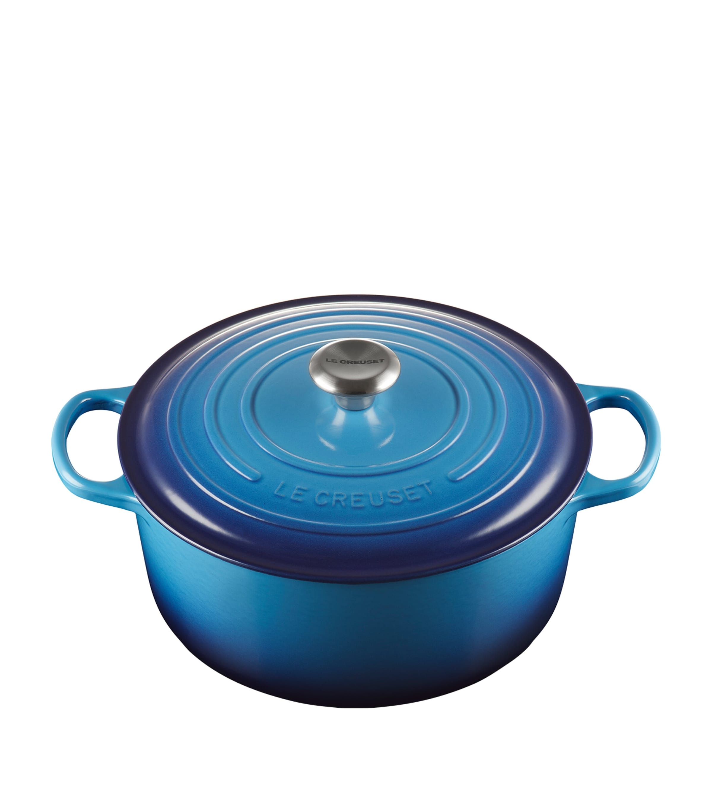 Le Creuset Cast Iron Round Casserole Dish In Blue