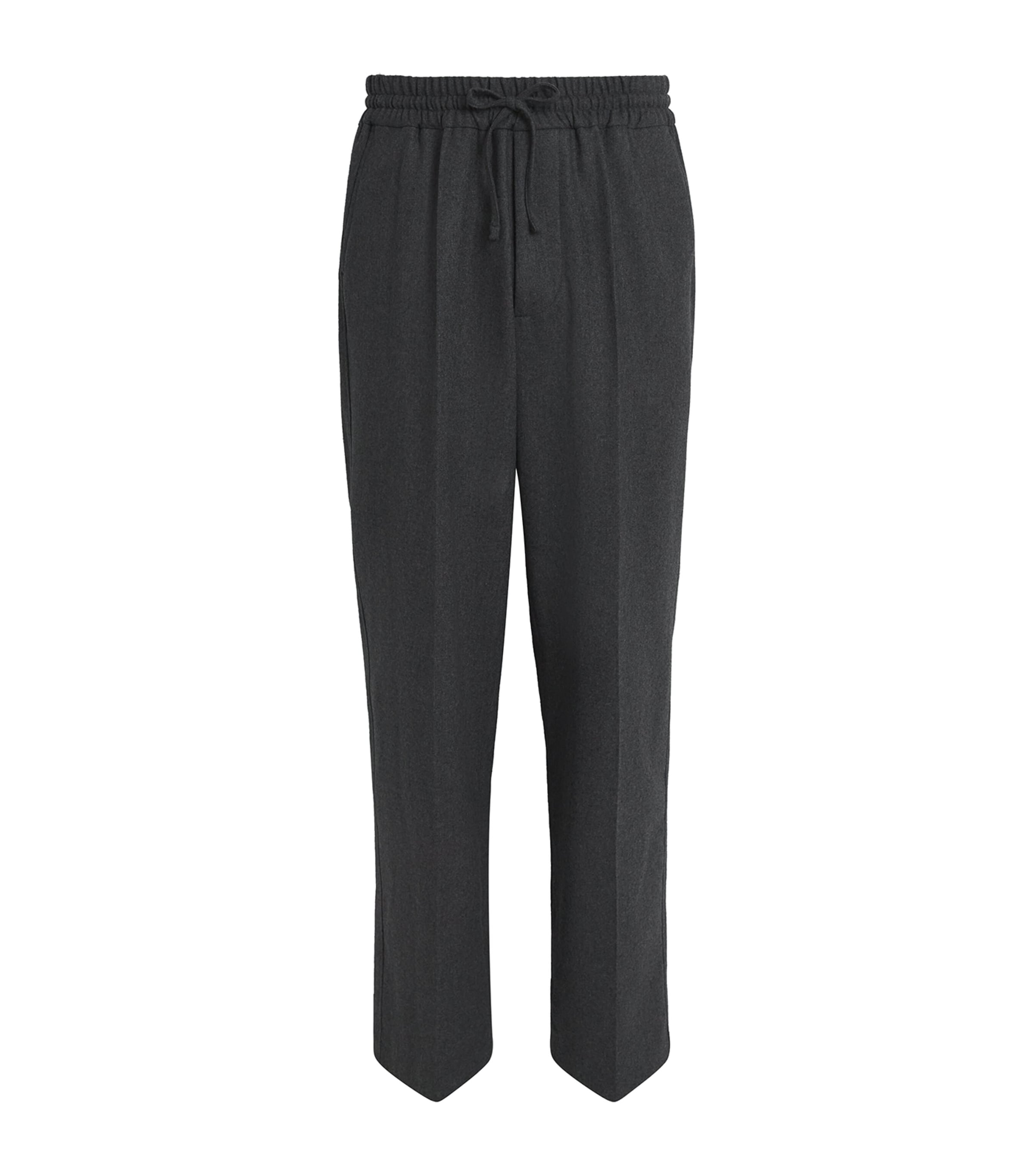 Drôle De Monsieur Virgin Wool-blend Drawstring-waist Trousers In Gray