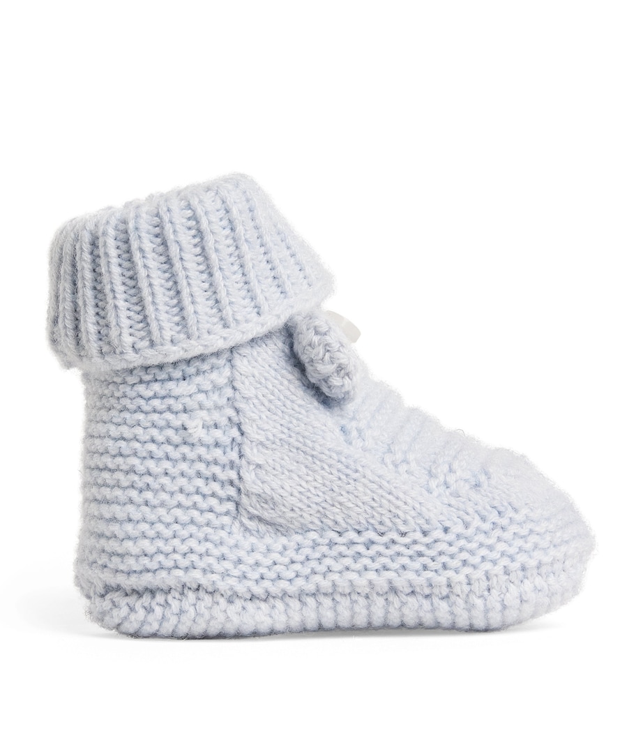 Cotton-Wool-Cashmere Knitted Booties 42BLEU C LESTE CHIN Image 1