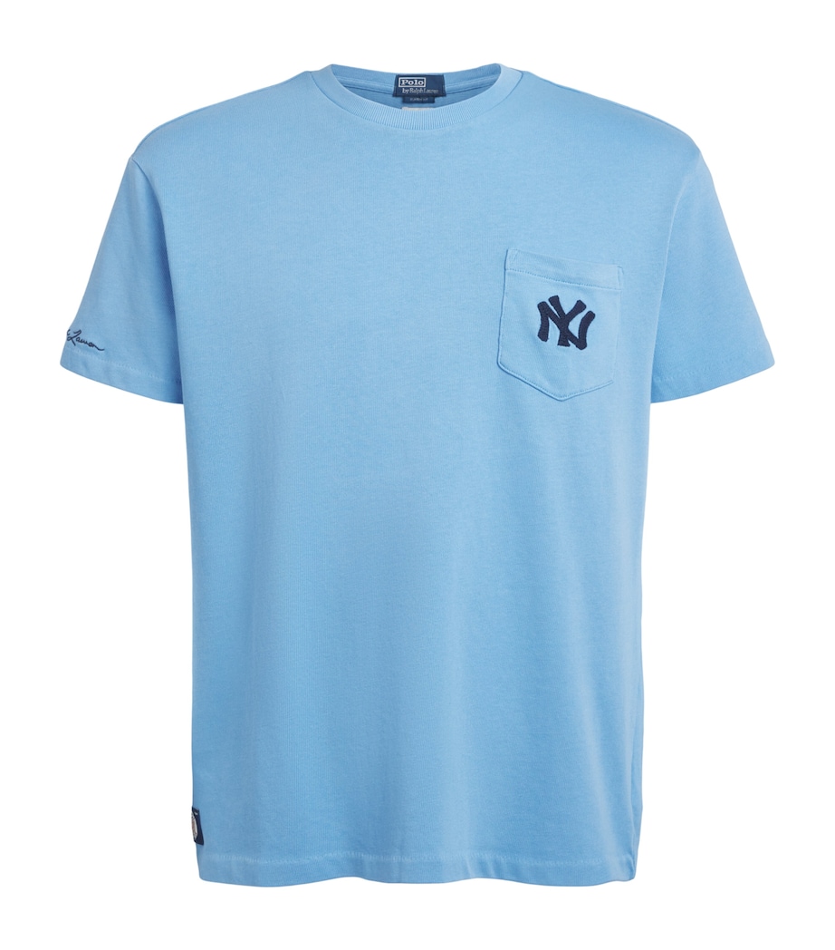 Polo Ralph Lauren Mens Cotton NY Yankees T-Shirt Blue Lagoon Image 1