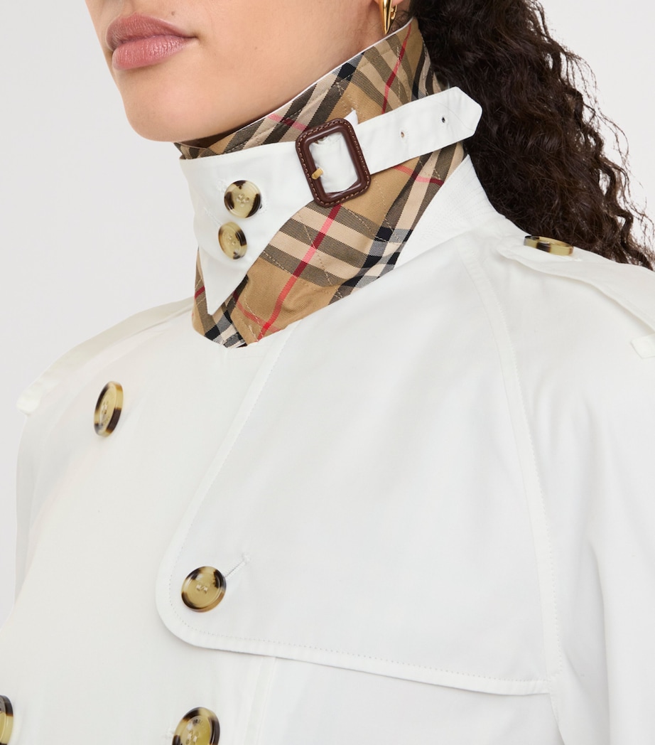 Burberry Womens Cropped Mayfair Trench Jacket Cotton Image 5