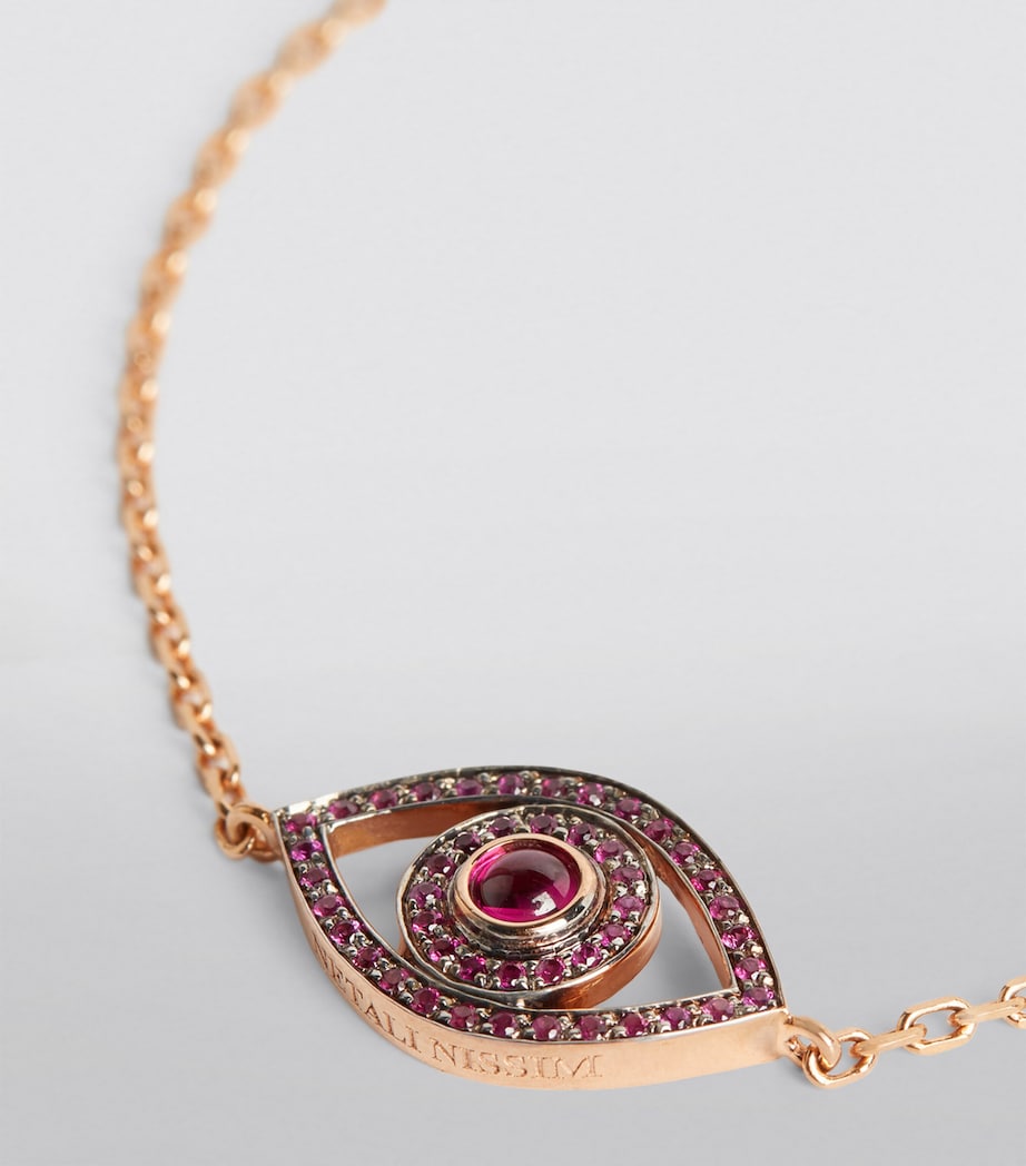 Netali Nissim Rose Gold, Ruby and Quartz Protected Bracelet Red Image 6