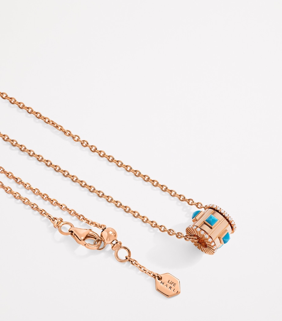 Rose Gold, Diamond and Turquoise LIFE Necklace ROSE GOLD Image 2