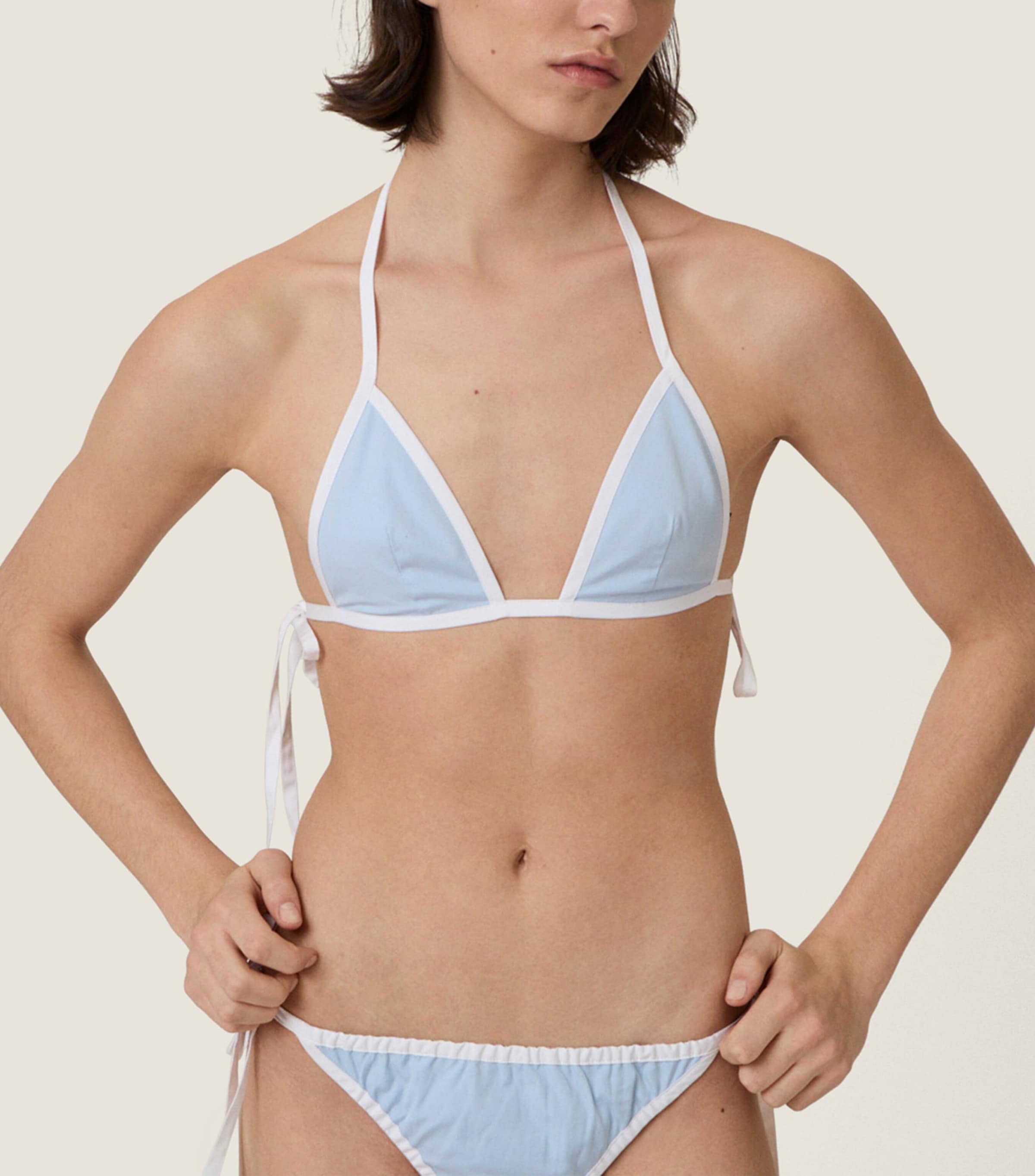 Miu Miu Womens Cotton Poplin Bikini Top Image 4