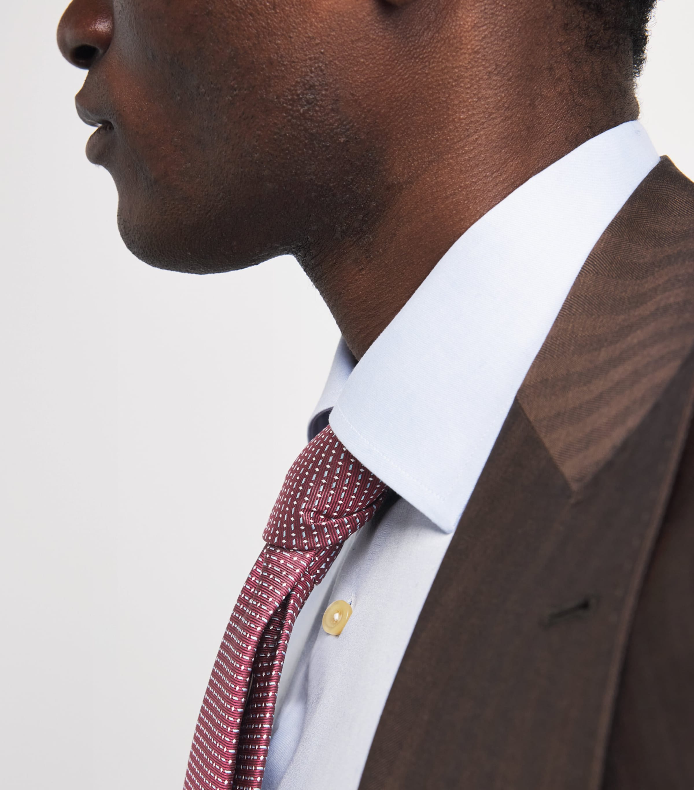Eton Silk Pin Dot Tie Dark Red Image 3