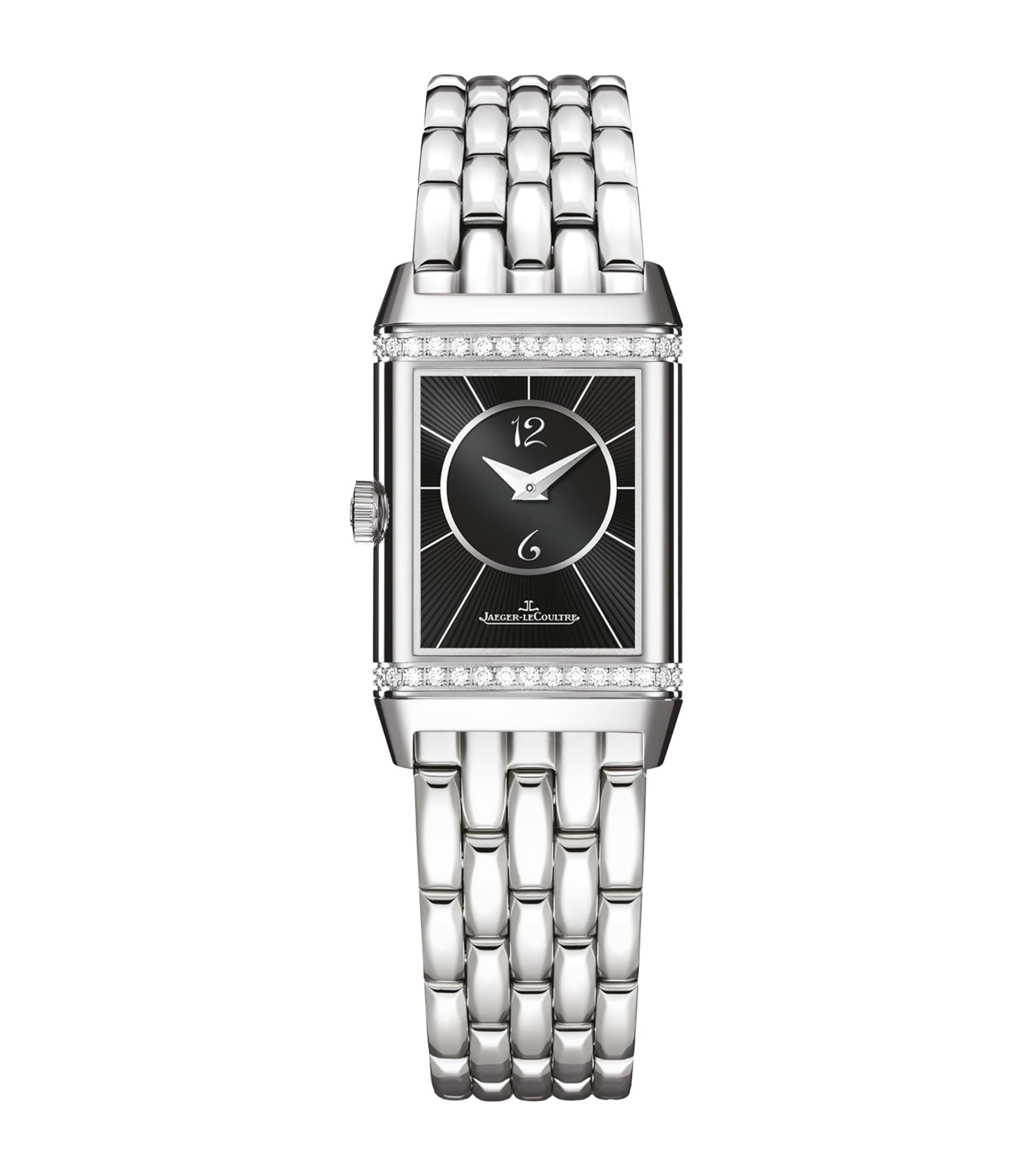 Small Stainless Steel and Diamond Reverso Classic Duetto Watch 21mm STAINLESS STEEL Image 4