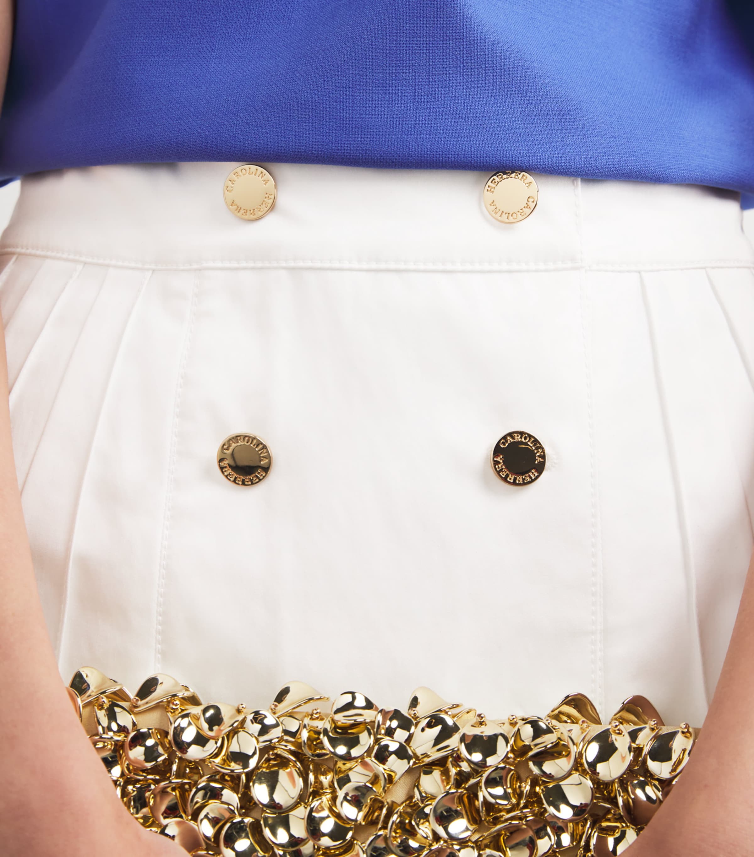 Cotton-Blend Midi Skirt 100 WHITE Image 6