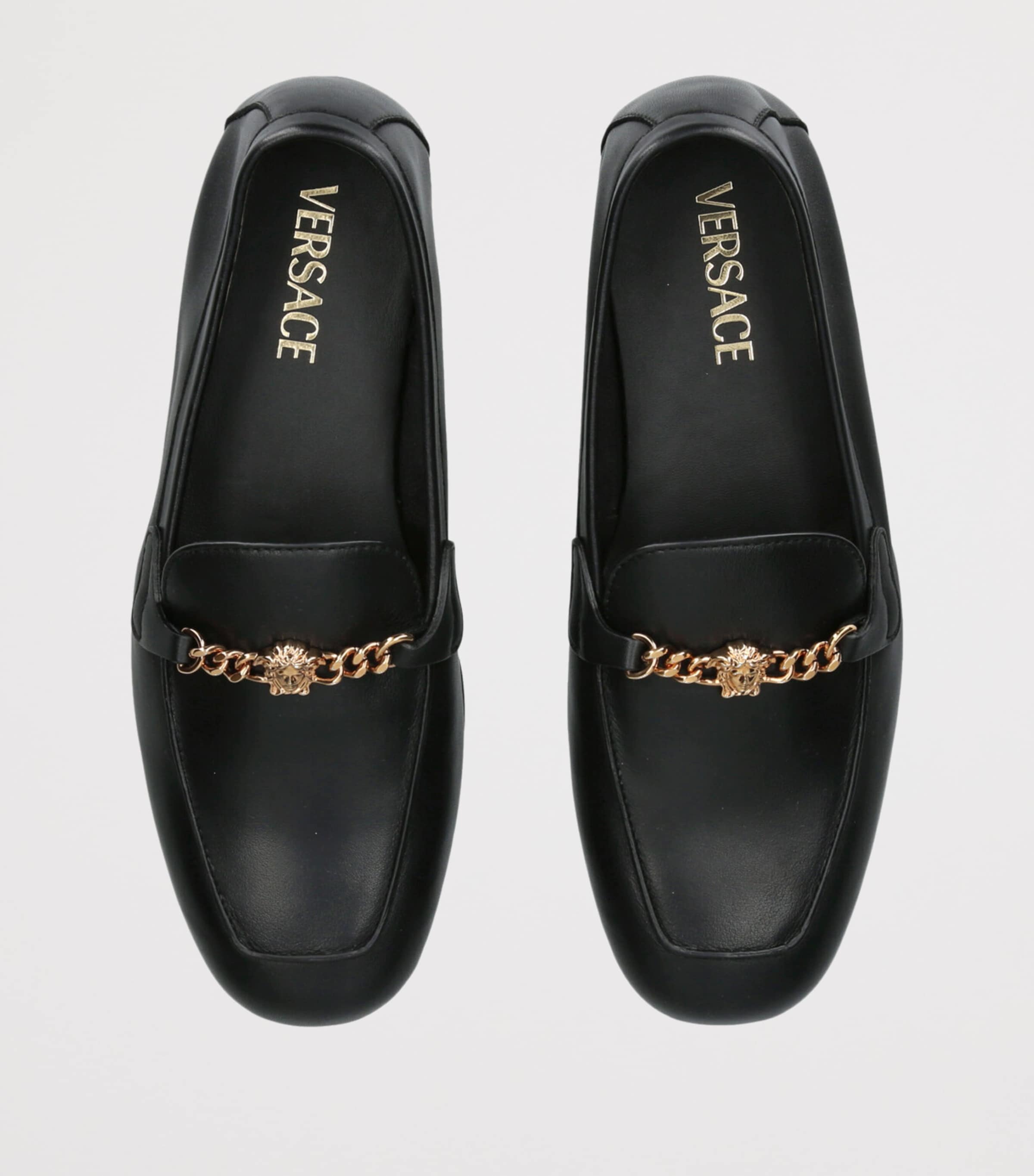 Versace Black Calfskin Medusa Loafers | Harrods TZ
