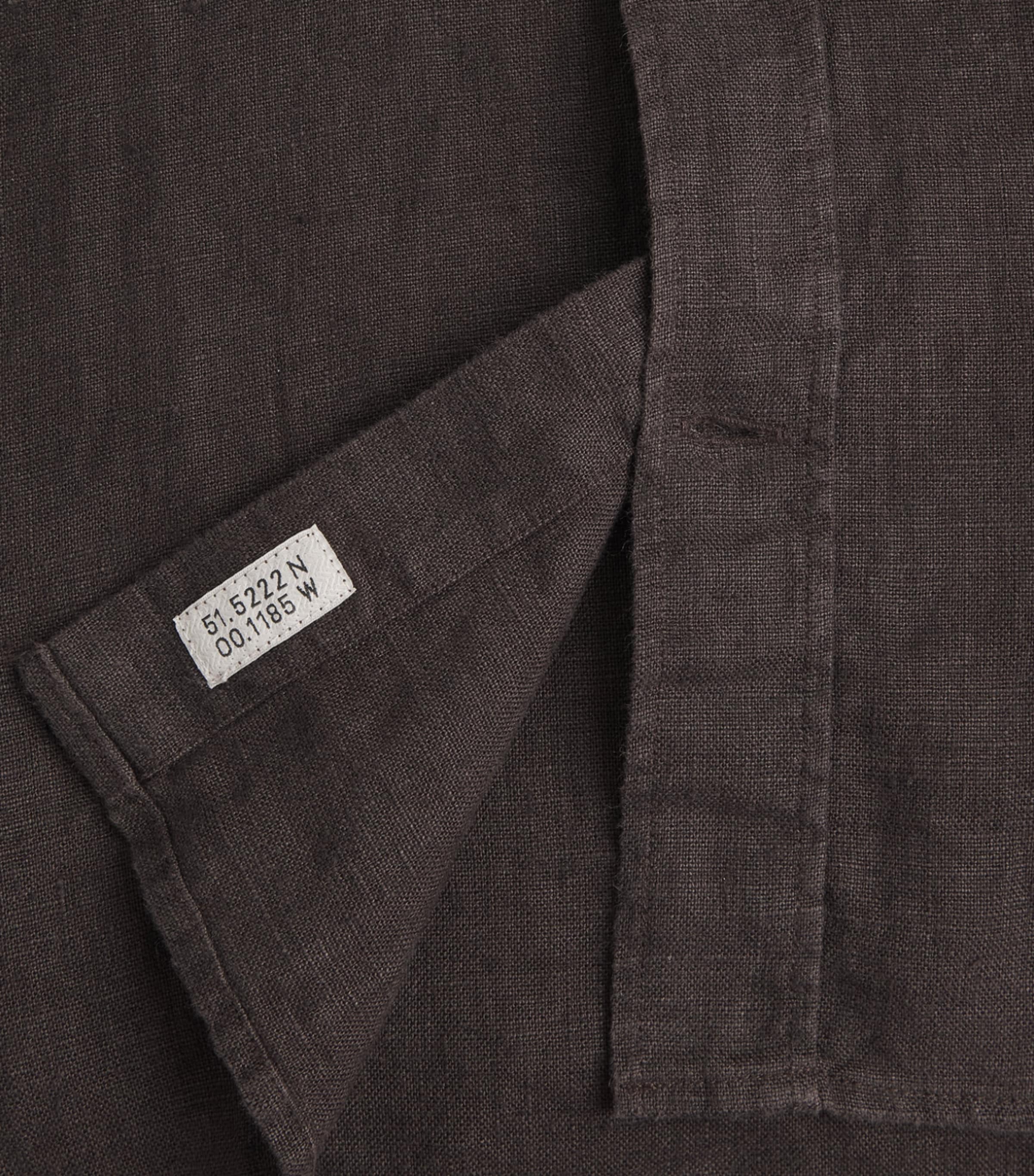 Oliver Spencer Mens Linen Penryn Shirt Brown Image 6