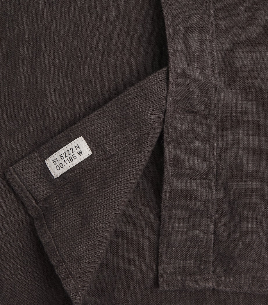 Oliver Spencer Mens Linen Penryn Shirt Brown Image 6