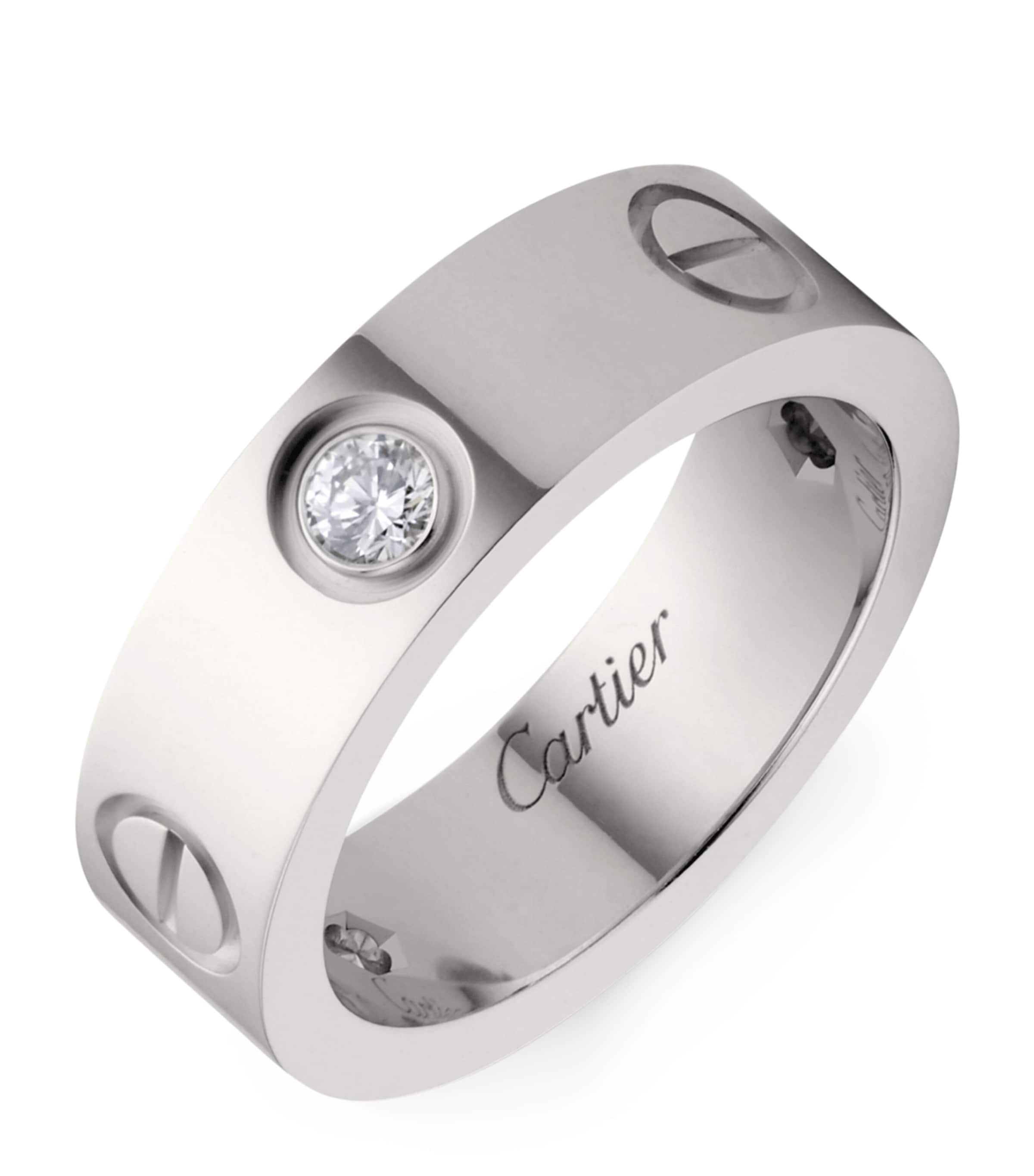 White Gold and Diamond LOVE Ring WHITE GOLD Image 6