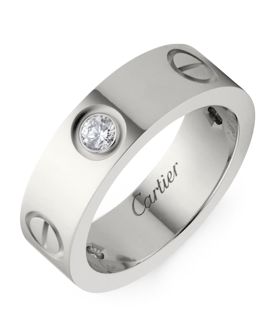 White Gold and Diamond LOVE Ring WHITE GOLD Image 6