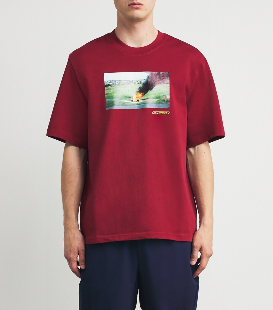 x Reebok Cotton Graphic T-Shirt BURGUNDY Image 3