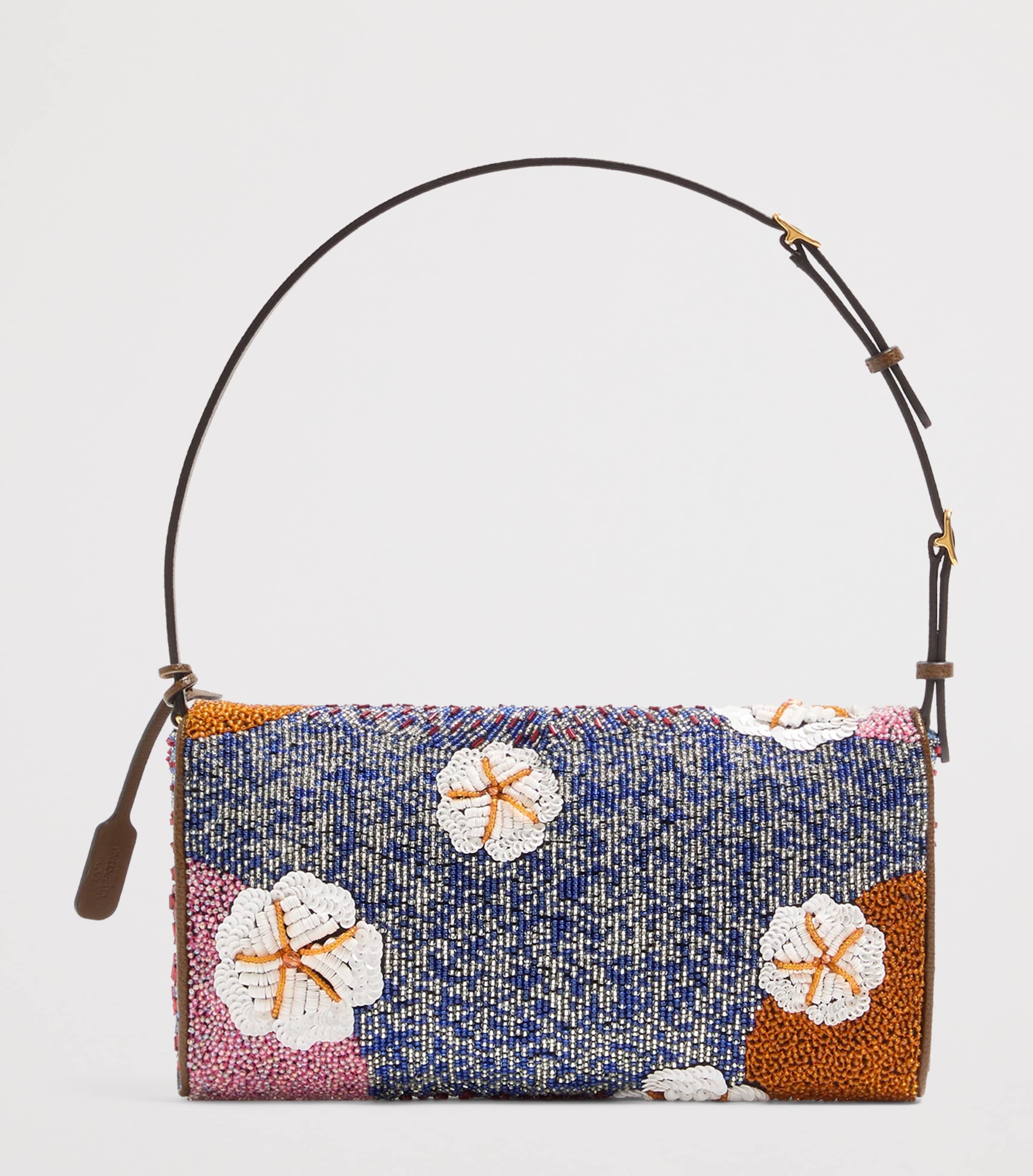 Valentino Garavani Silk Sequin and Bead DeVain Shoulder Bag Image 5