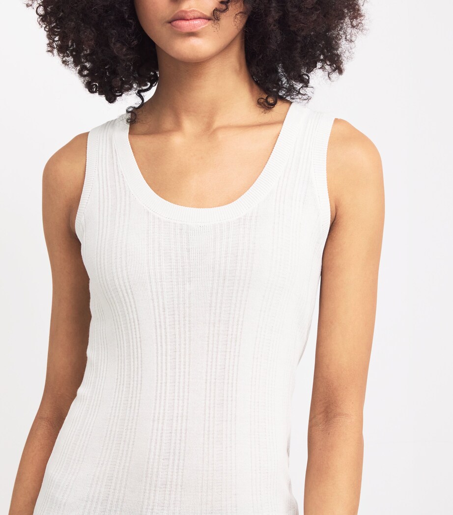 Ribbed Tank Top WHITE Image 6