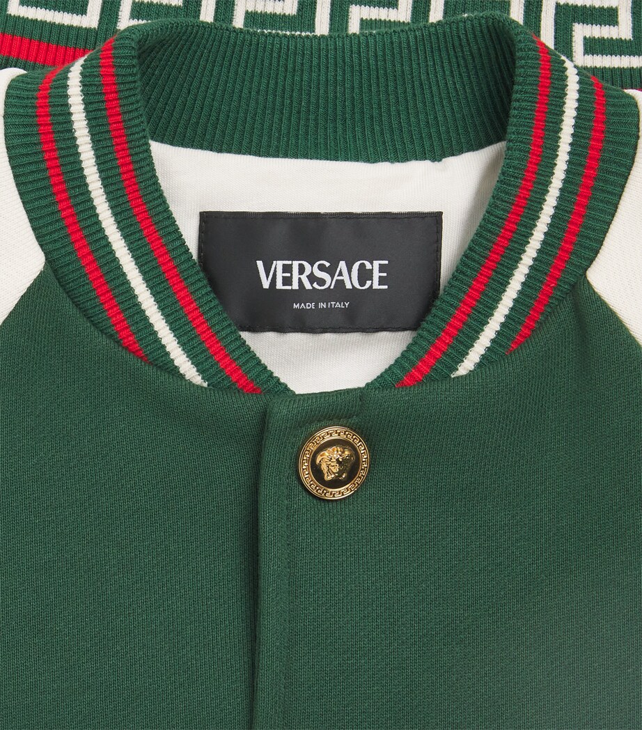 Cotton Contrast Bomber Jacket (6-14 Years) 6G790GRN +IVRY+GLD+M Image 3