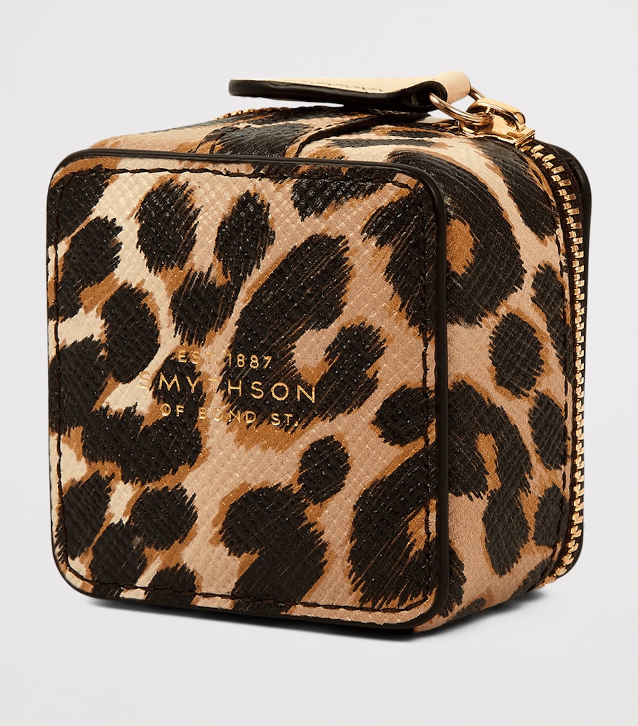 Panama Leather Leopard Print Trinket Case SAND Image 4