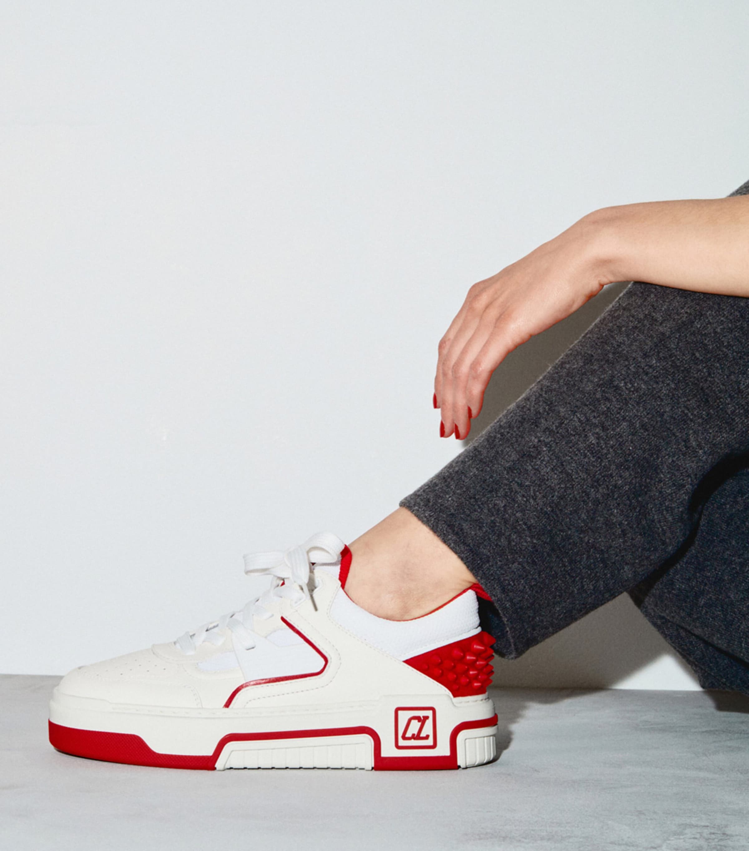 Christian Louboutin Red Astroloubi Donna Leather Sneakers | Harrods US