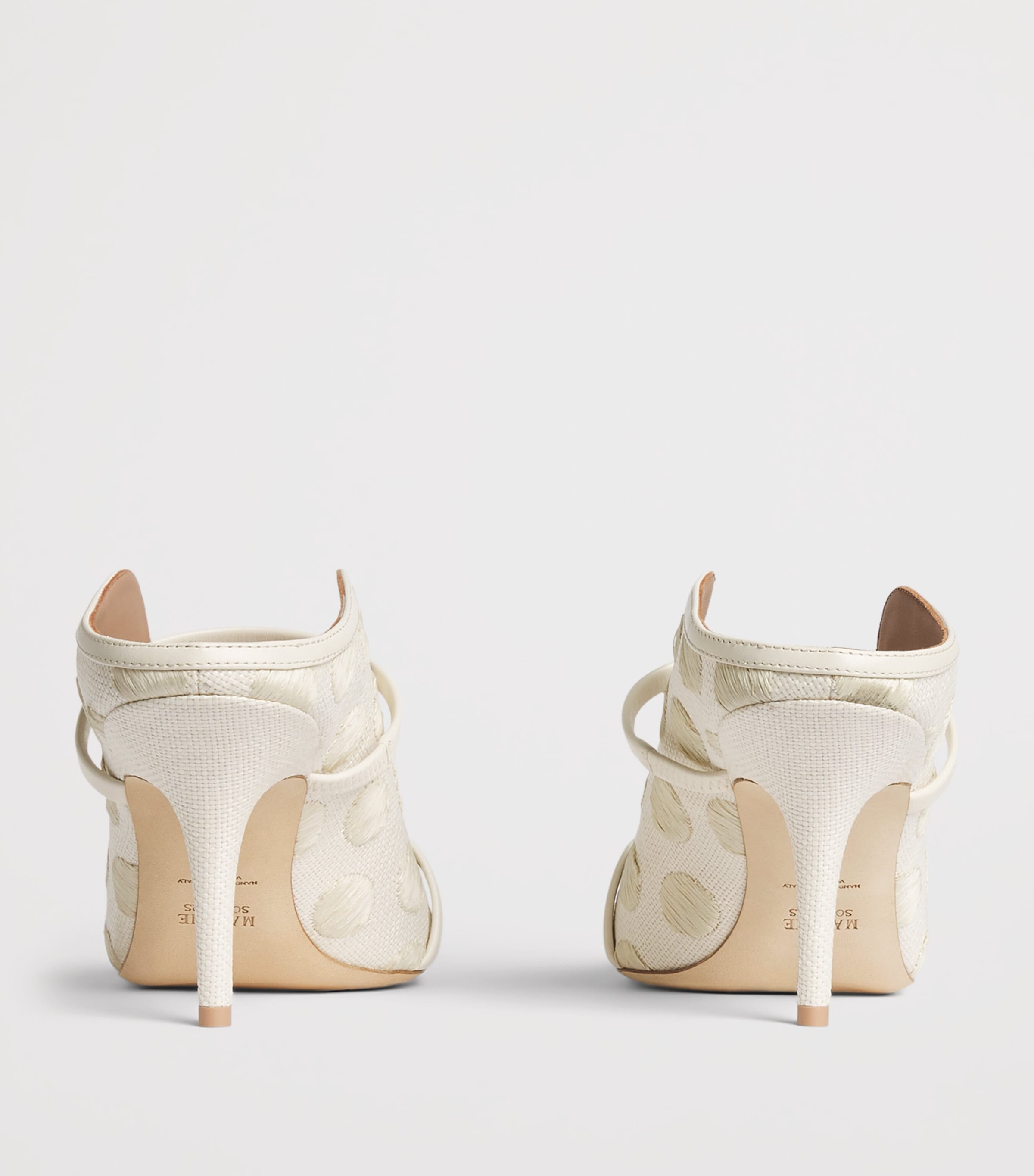 Malone Souliers Raffia-Leather Maureen Heeled Mules 70 Cream Image 5