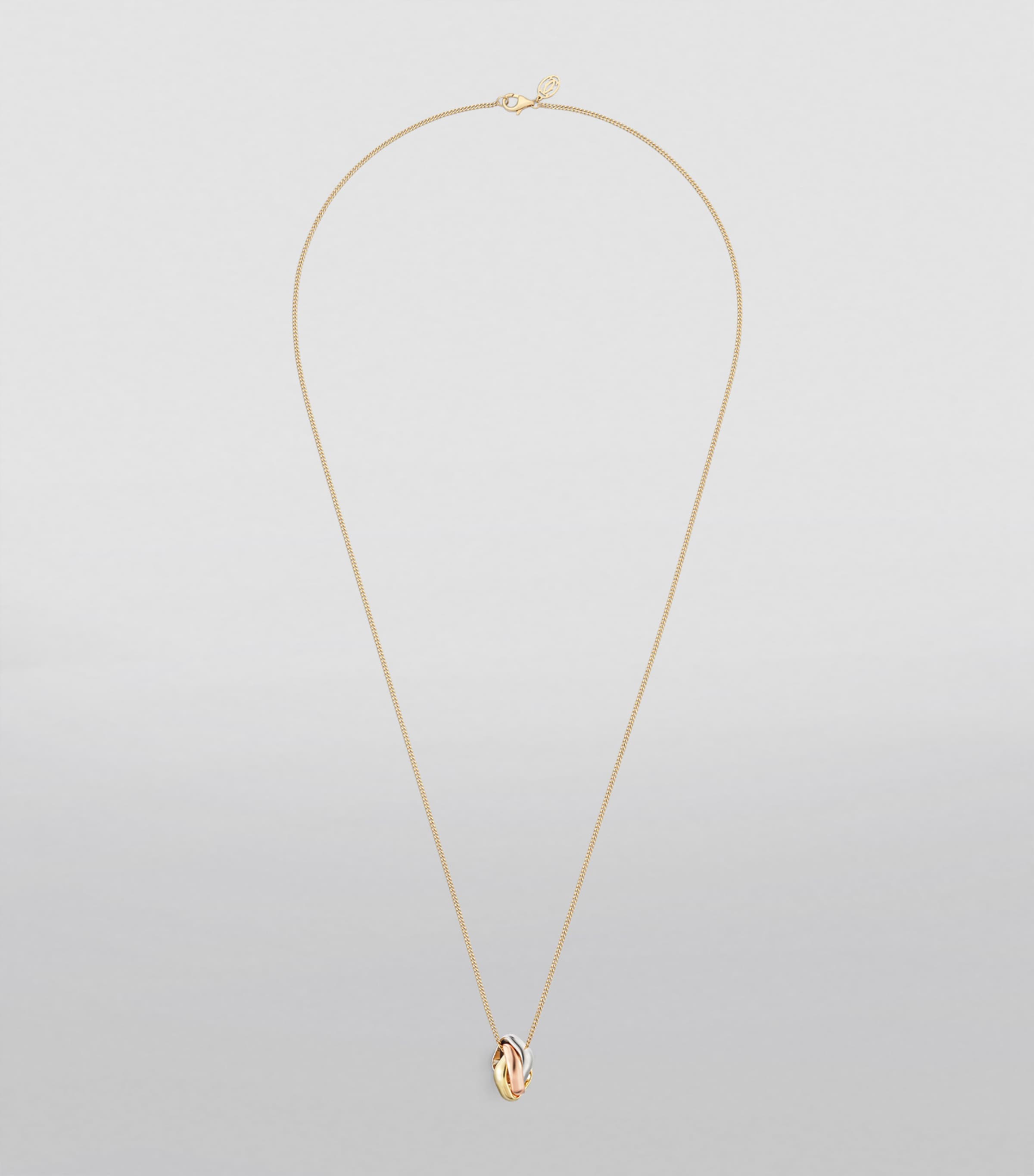 Mixed Gold and Diamond Trinity Necklace MIXED GOLD Image 9