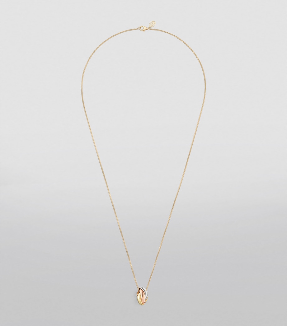 Mixed Gold and Diamond Trinity Necklace MIXED GOLD Image 9