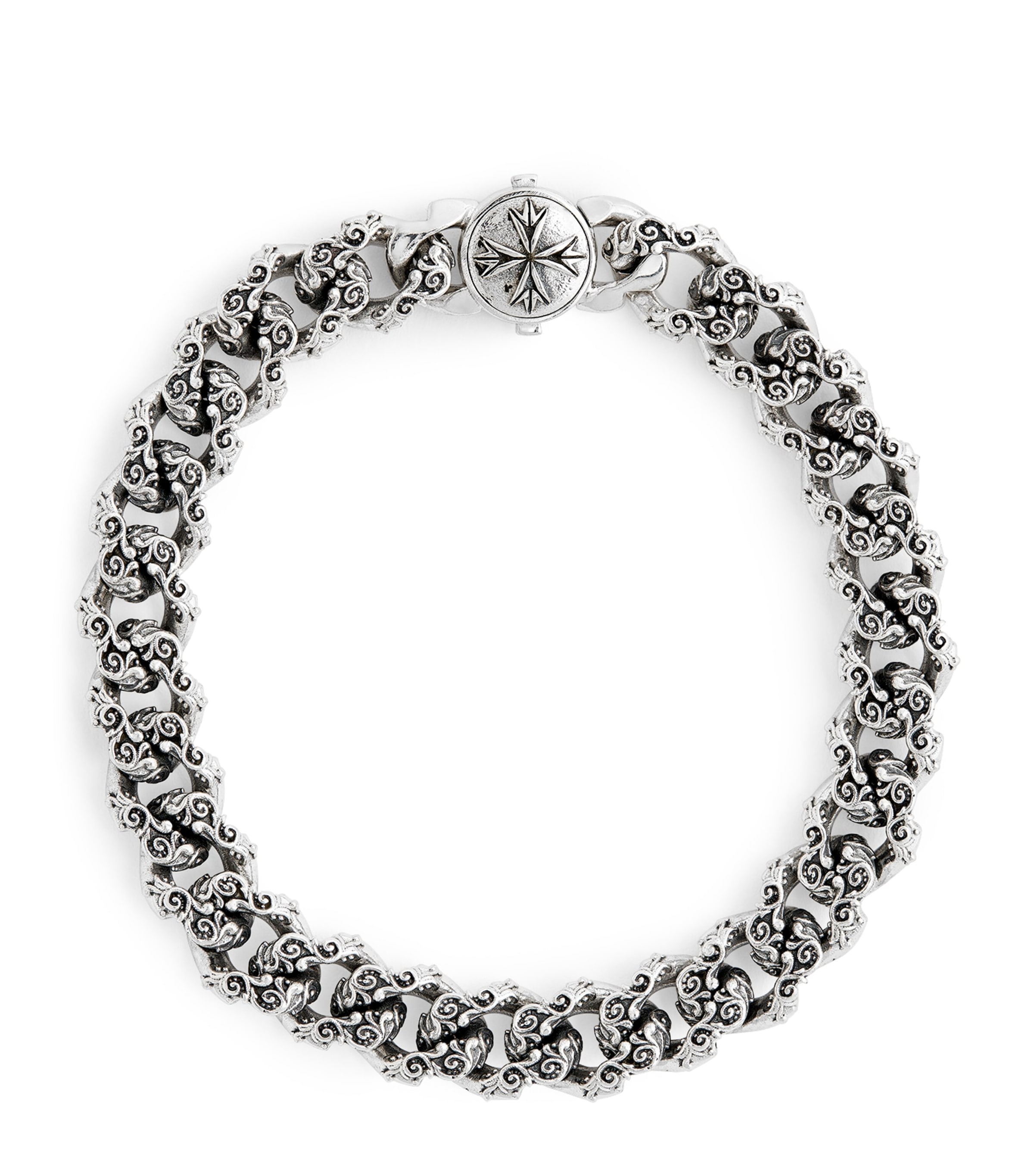 Emanuele Bicocchi Sterling Silver Flourishing Chain Bracelet In Silver
