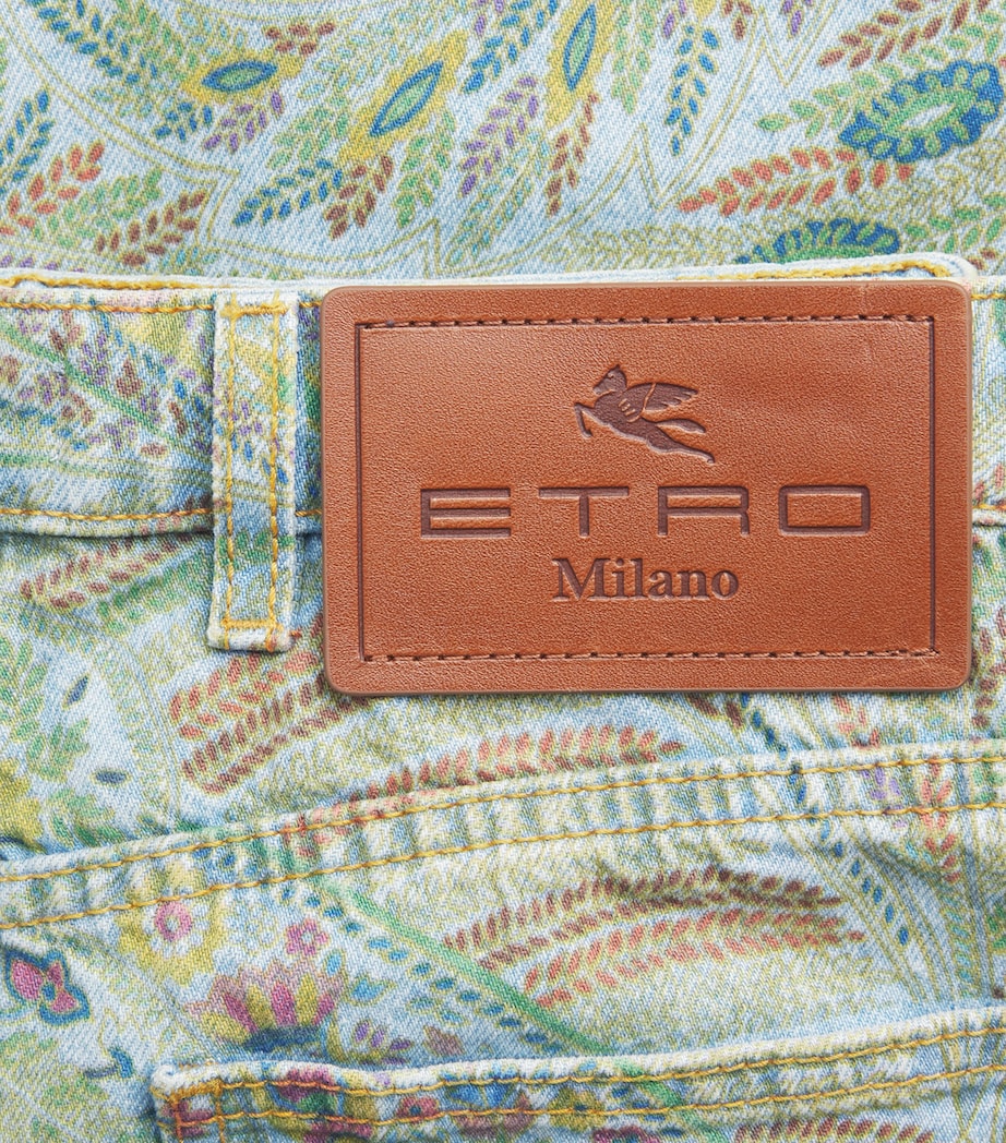 Etro Womens Paisley Flared Jeans Blue Print Image 6