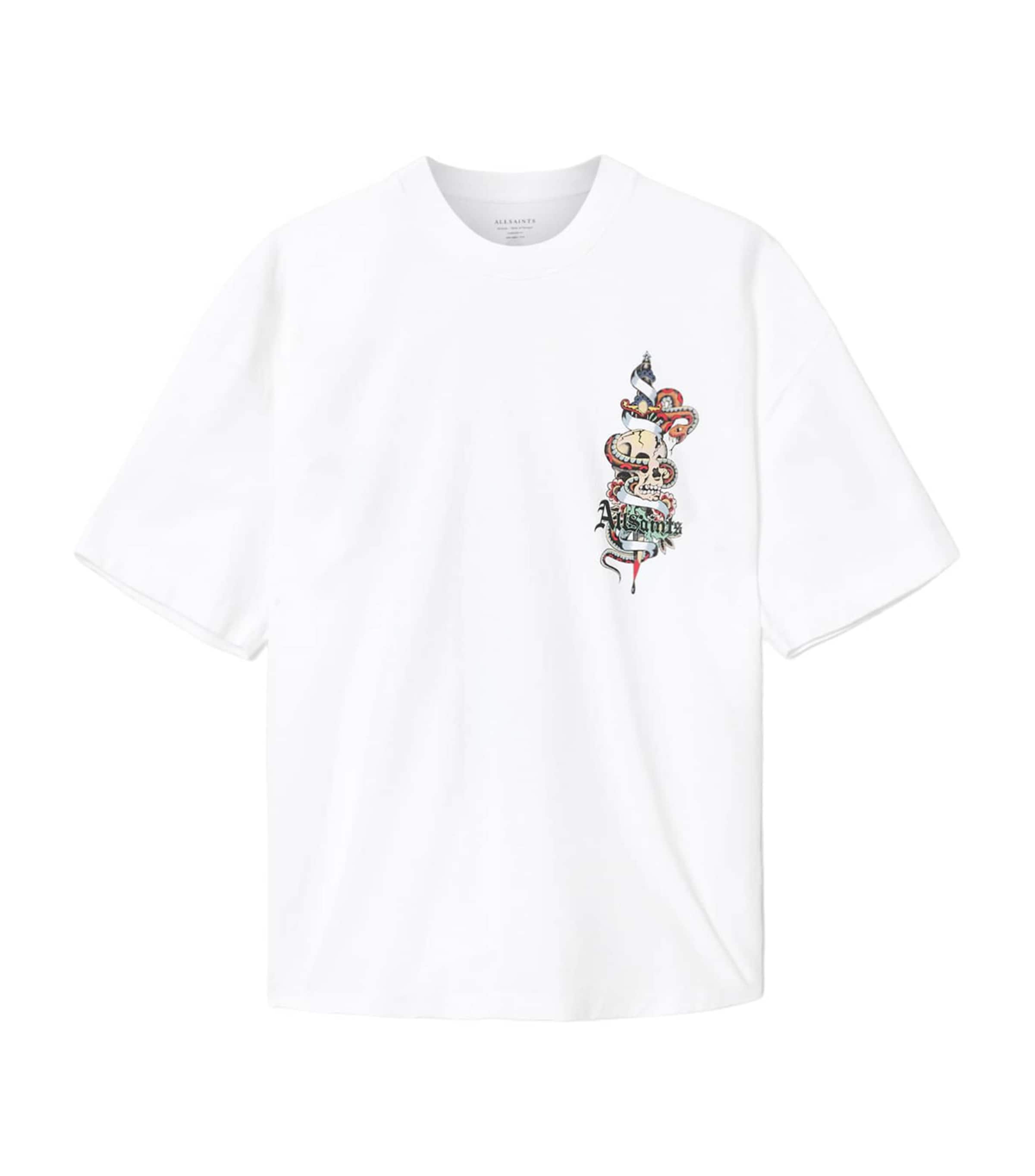 AllSaints Mens Organic Cotton Blade T-Shirt Optic White Image 1