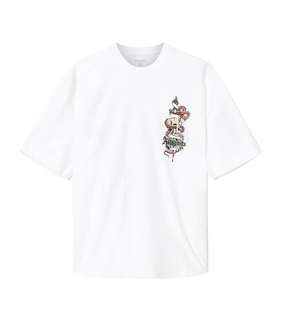 AllSaints Mens Organic Cotton Blade T-Shirt Optic White Image 1