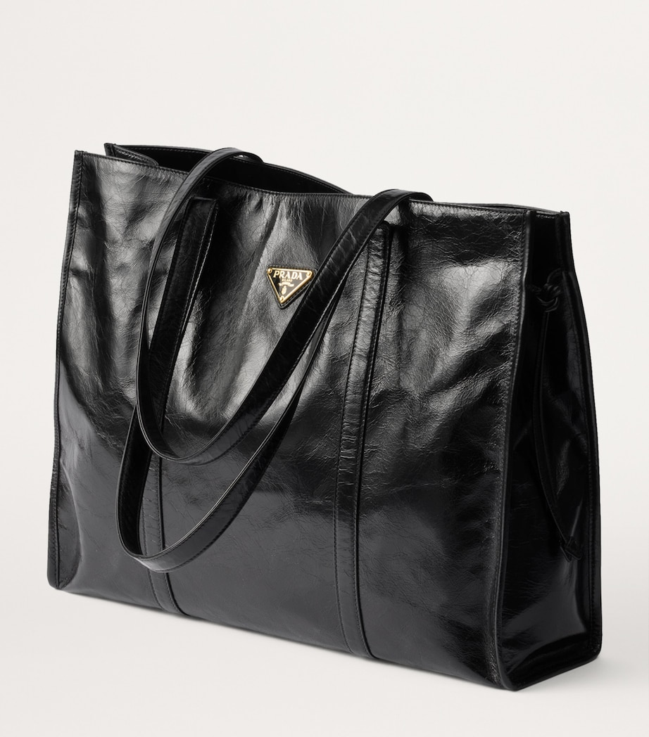 Prada Large Leather Tote Bag Image 2