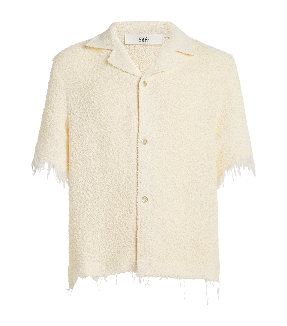 Distressed Bouclé Short-Sleeve Fausto Shirt PEARL BOUCLE Image 1