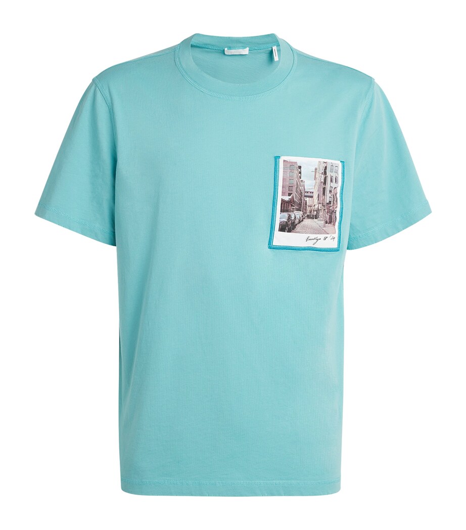 Cotton Postcard T-Shirt Q2S TEAL Image 1